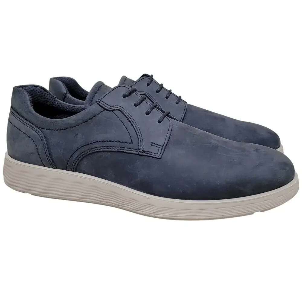 Ecco Men S Lite Hybrid Plain Toe Oxfords Size US 7 EU 41 Marine Blue Leather